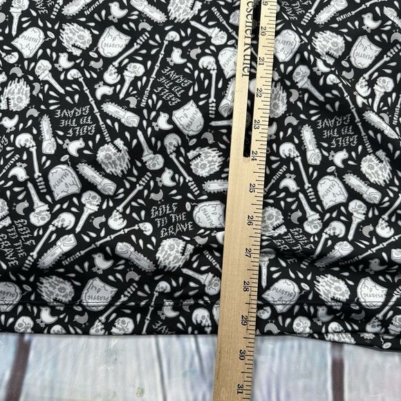 Bad Birdie Golf Polo Shirt Large Skull Grave Bones AOP Performance Stretch - Picture 9 of 10